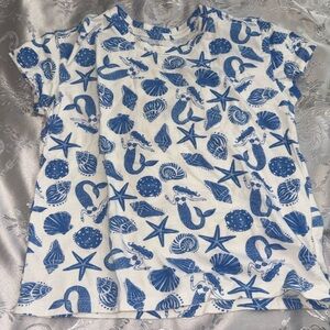 Old Navy Blue and White Sea Life Top